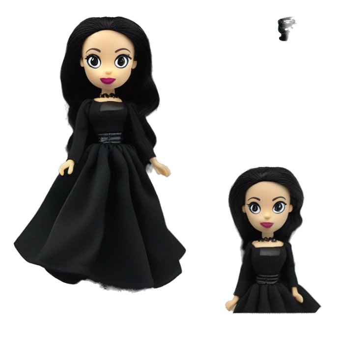 Wednesday Addams Barbie themed Scion Fr-s.  Small very light skin face. Earrings with matching necklaces. Long silky raven hair. black flowing strapless tight evening gown neckline that’s off-the-shoulders shows her legs and black high heel  sticker