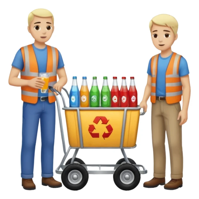 g'ildiragi singan ichimliklar ortilgan arava bir baloni singan uni yonida aka uka havotirli nigoh bilan bir biriga qarab turishibdi sticker