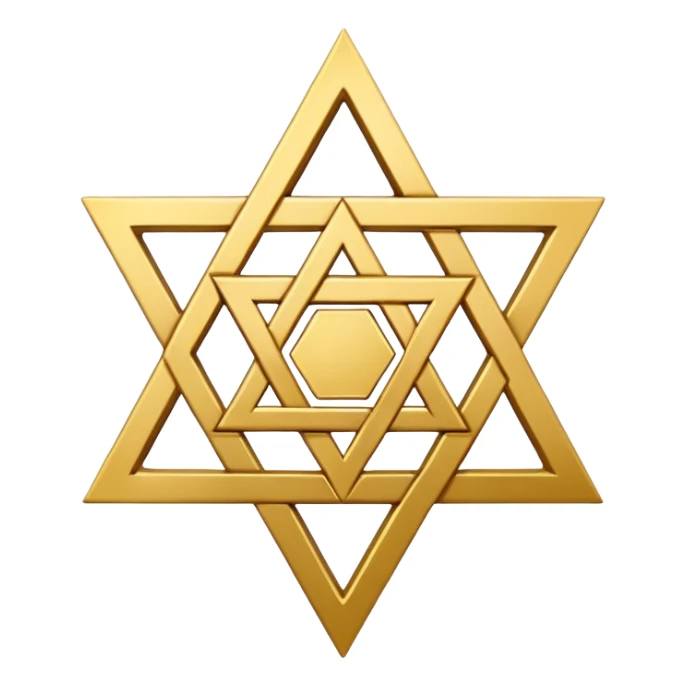White and gold Star of David sticker