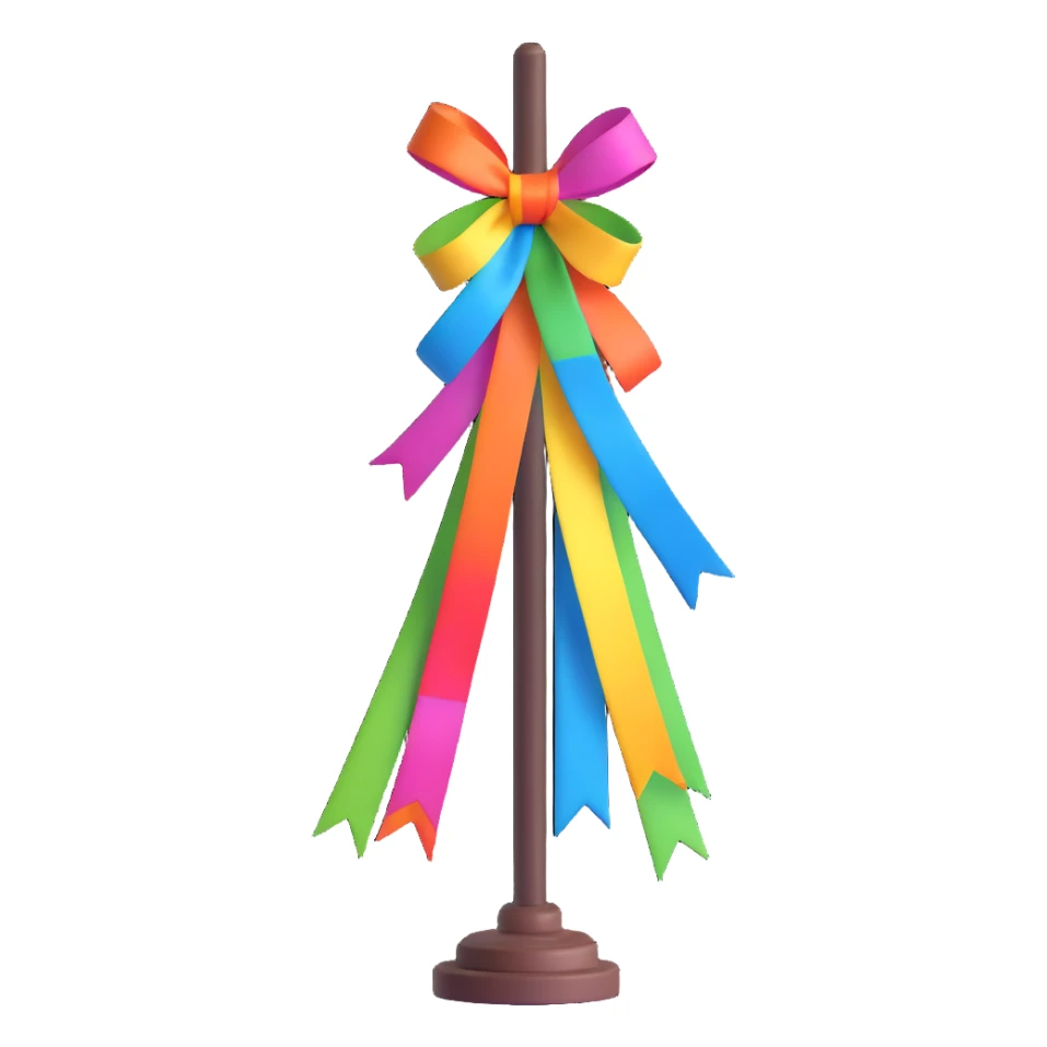 Spring maypole lamp with colorful ribbons sticker