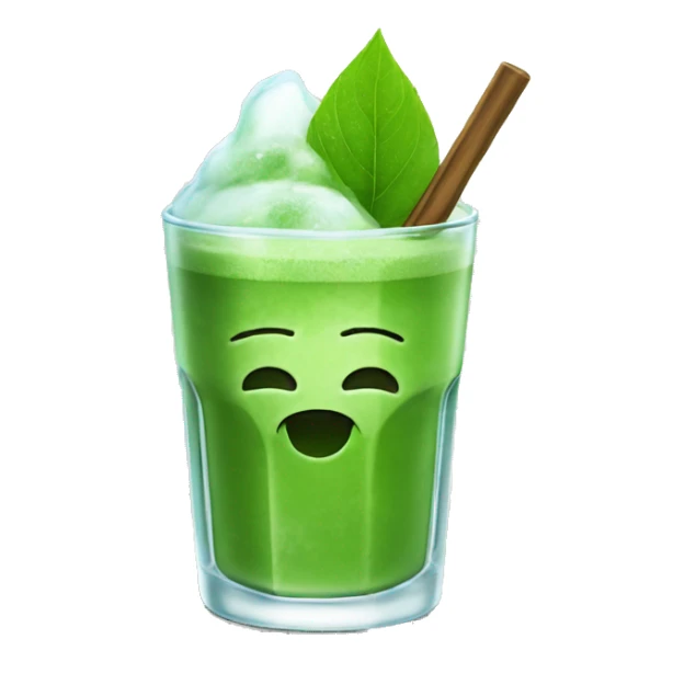 Matcha with ice in a glass sticker