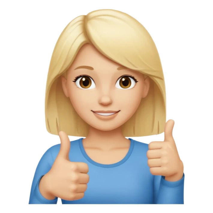 blond girl doing thumbs up sign sassy sticker