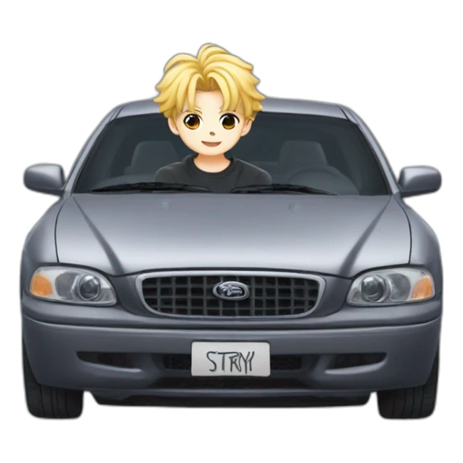 bangchan of stray kids on a car sticker