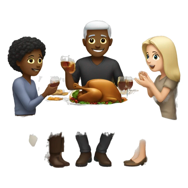 White family Thanksgiving dinner  sticker