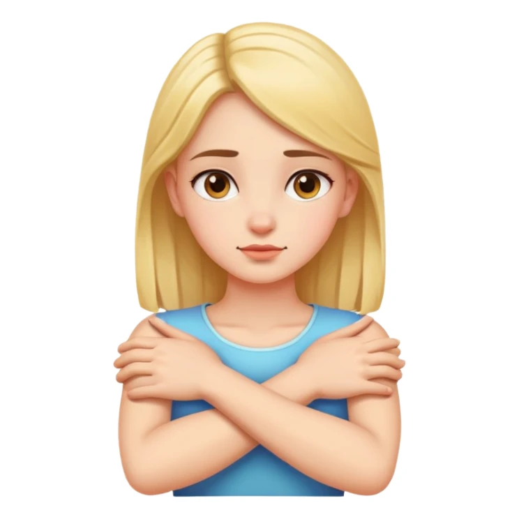 Arms crossed holding neck girl sticker