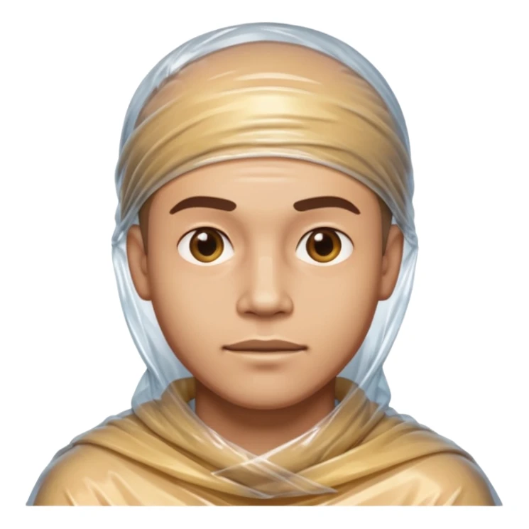 male body wrapped in plastic wrap sticker