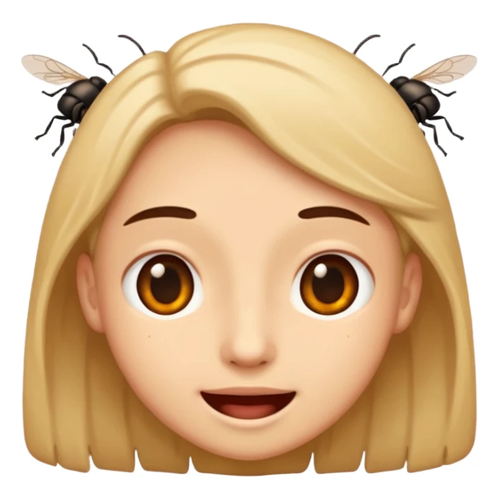 😊🥺 these emojis but with flies around it and its happy sticker