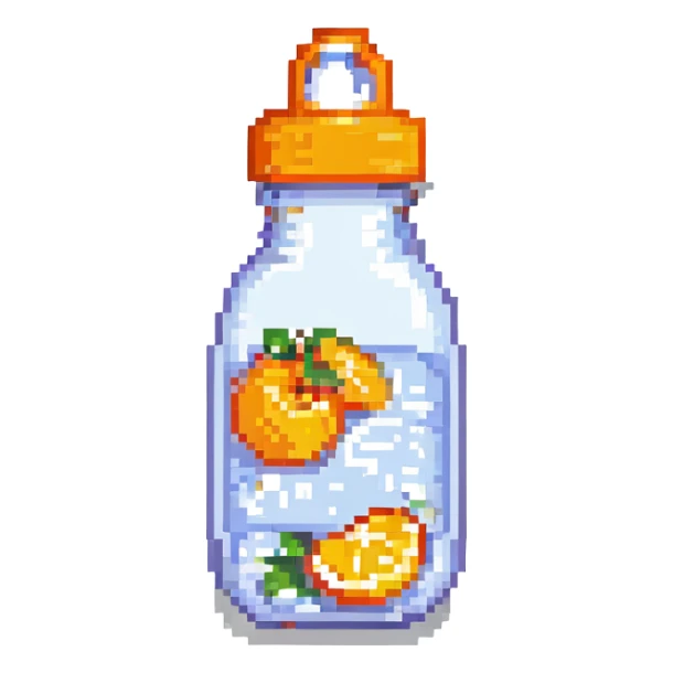 baby bottle with orange lid sticker