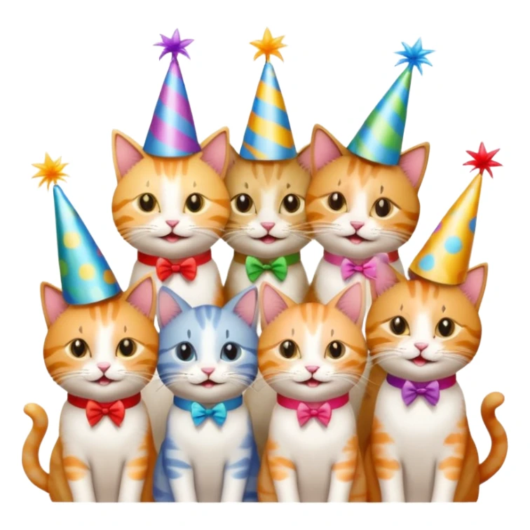 12 cats at a birthday party sticker