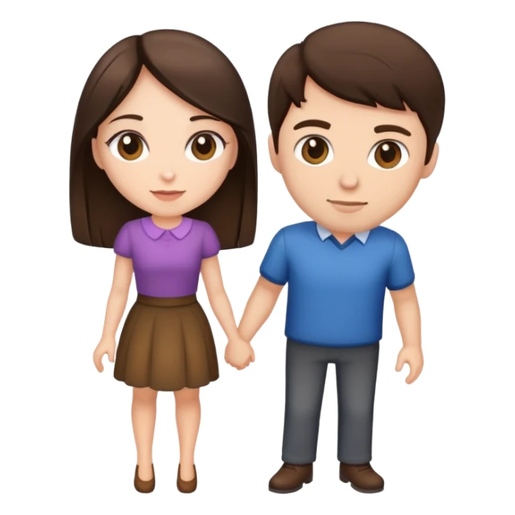 Brunette woman and brunette man standing together sticker