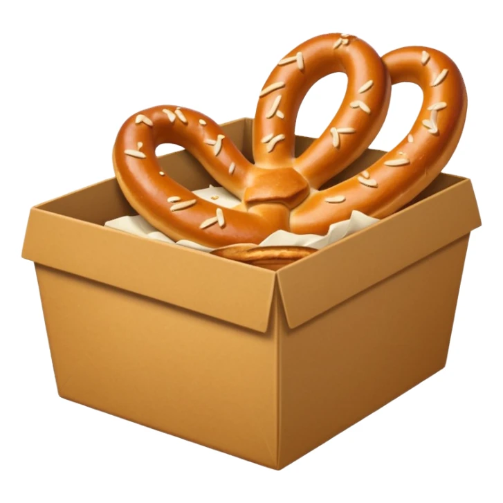 Pretzel on food paper box sticker
