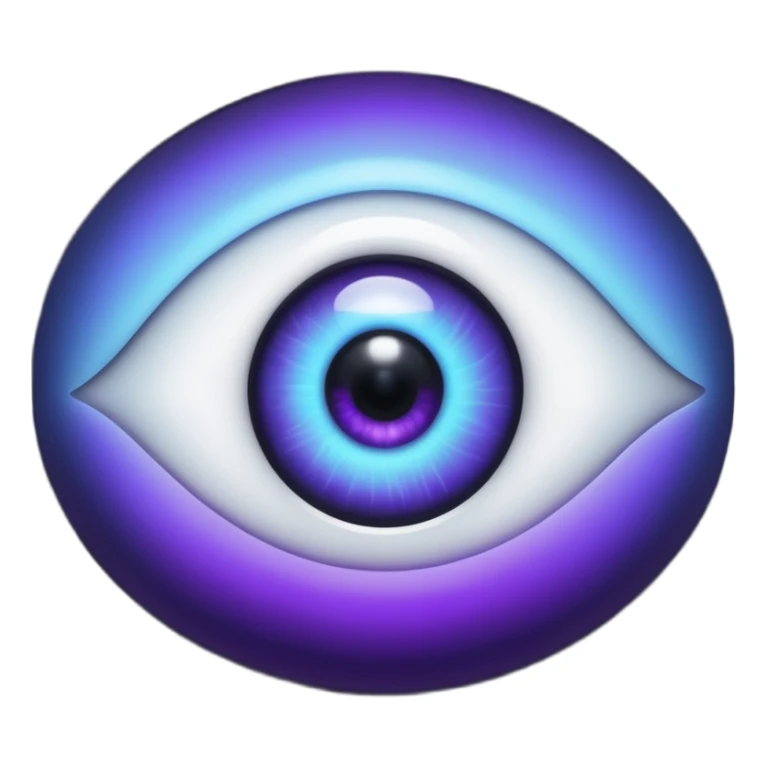 a single spooky floating disembodied eye colored blue, purple, black and white sticker