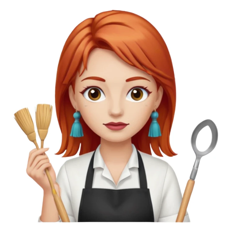 red-haired eyebrow artist with tassels sticker