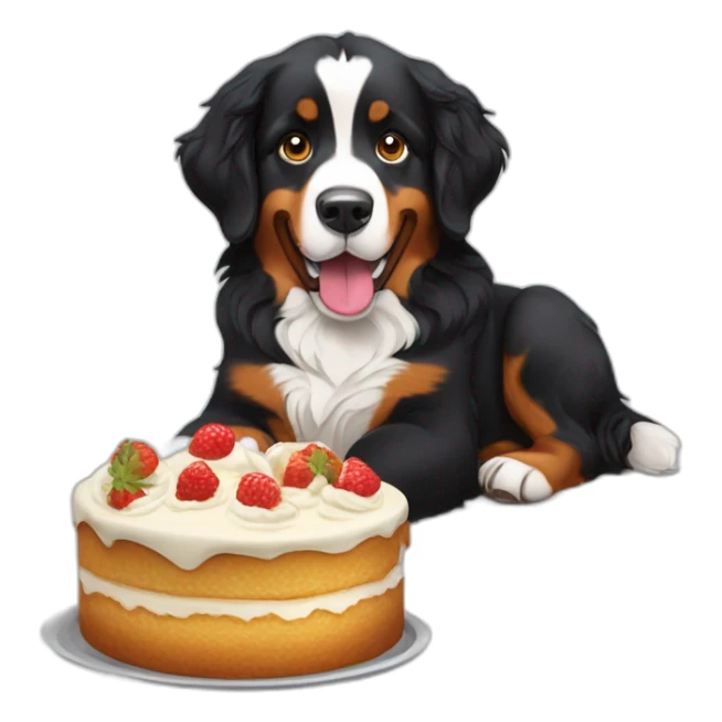 bernese mountain dog eating swiss dessert sticker