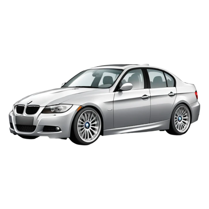 Silver 2011 bmw 335d on silver apex arc 8 wheels  sticker