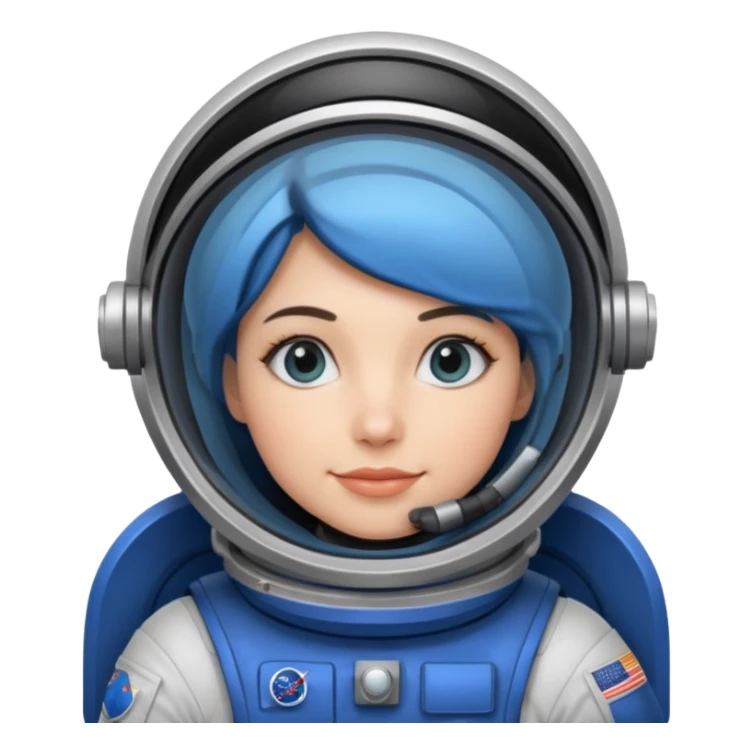 woman,  astronaut, blue and black design sticker