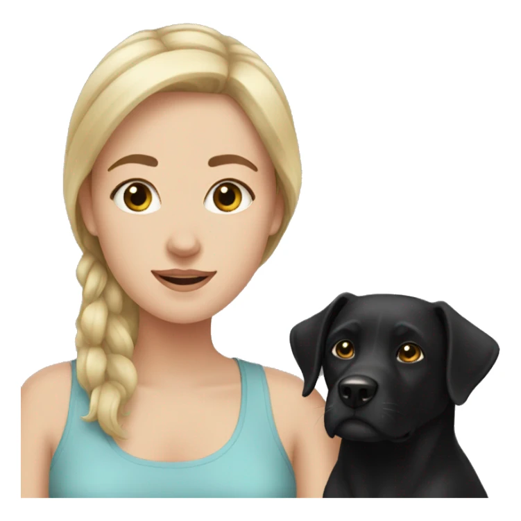 White Girl and black dog sticker