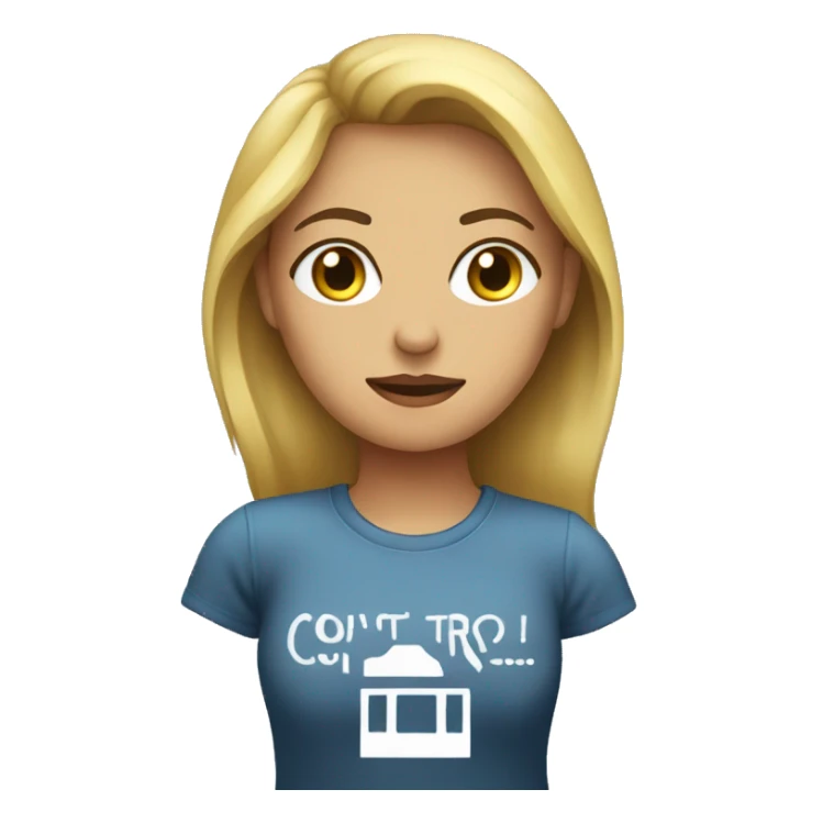 female with the shirt saying control alt delete sticker