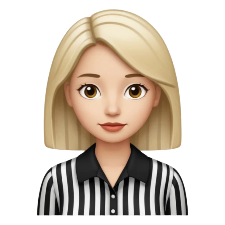 woman with black Striped Shirt not a t shirt sticker