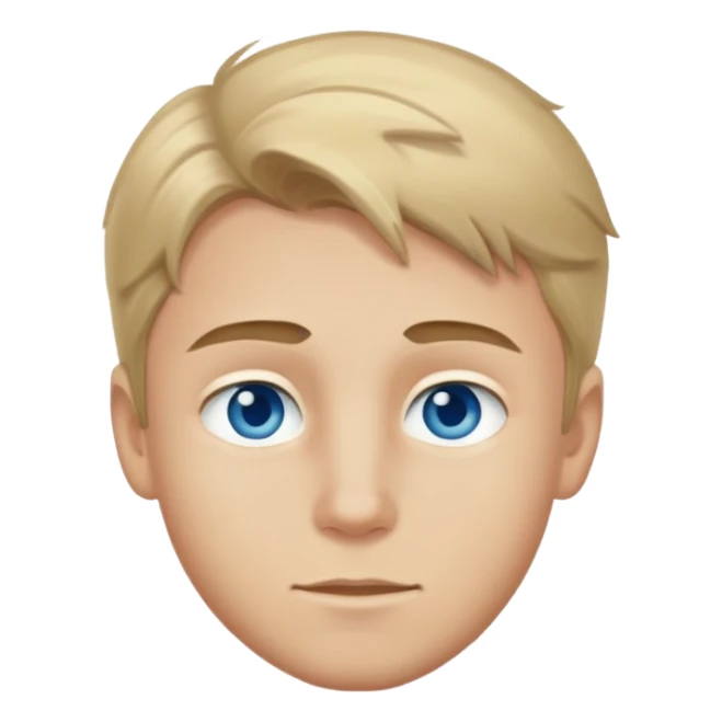 Caucasian boy with dirty blonde hair with blue eyes sticker