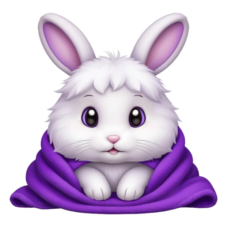 Cute bunny with a purple blanket  sticker