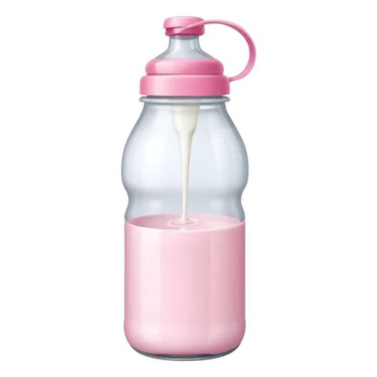 feeding bottle milk inside with pink lid sticker