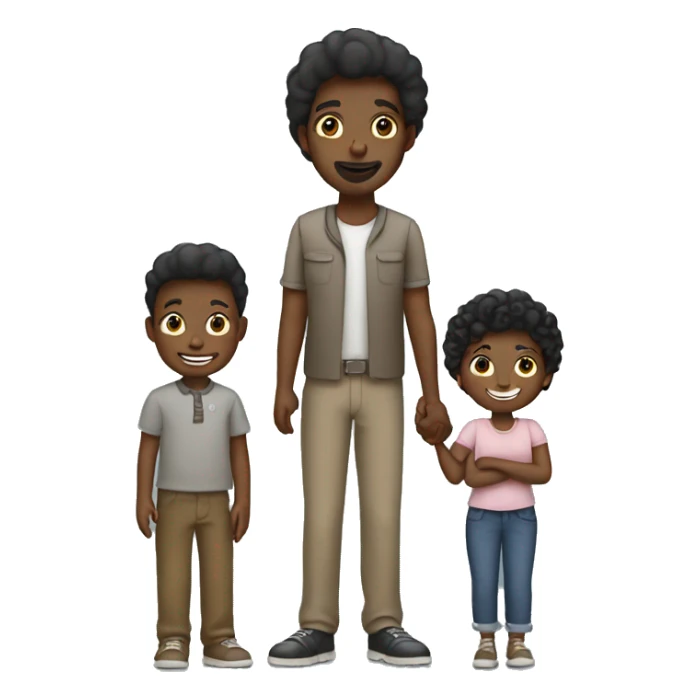 black family (mom, dad, boy, girl) sticker