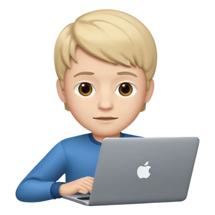 memoji boy iphone characters memoji with Laptop and a transparent background sticker