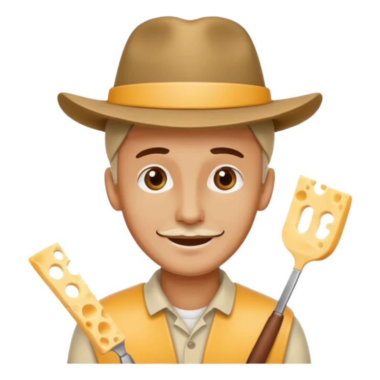 A man wearing a cheese-cutter style hat with a hopeful expression. sticker