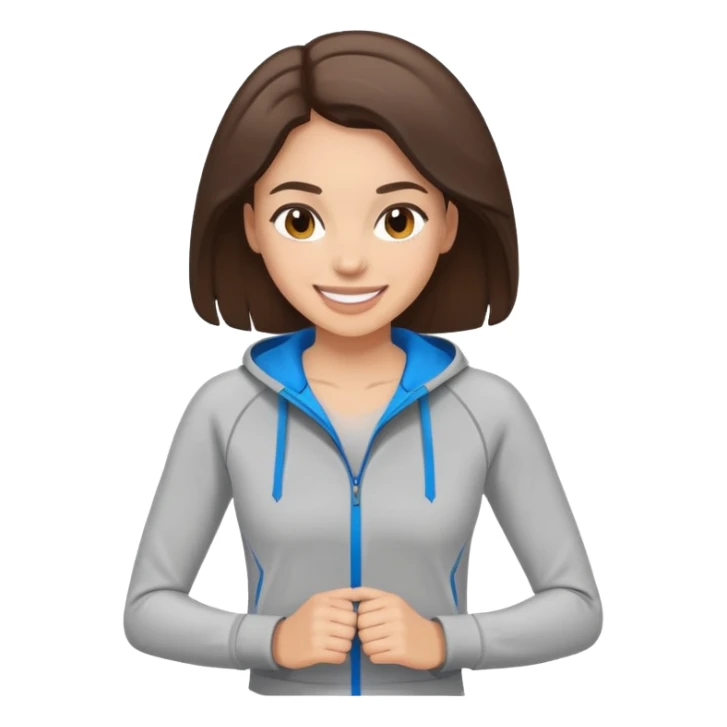 light skinned brunette woman in sport clothes smiling sticker