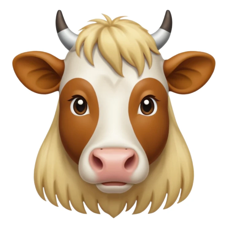 cow with long blonde hair sticker