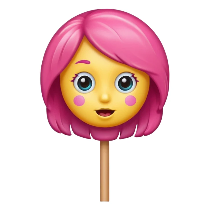 cute lollipop with eyes and mouth hair and personality sticker