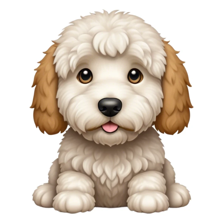 Golden doodle, big white with a little brown black eyes sticker
