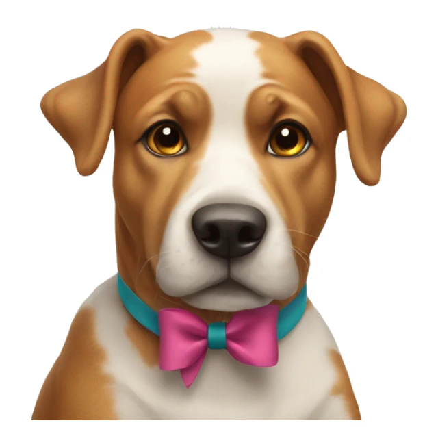 a dog with a bow on his head sticker