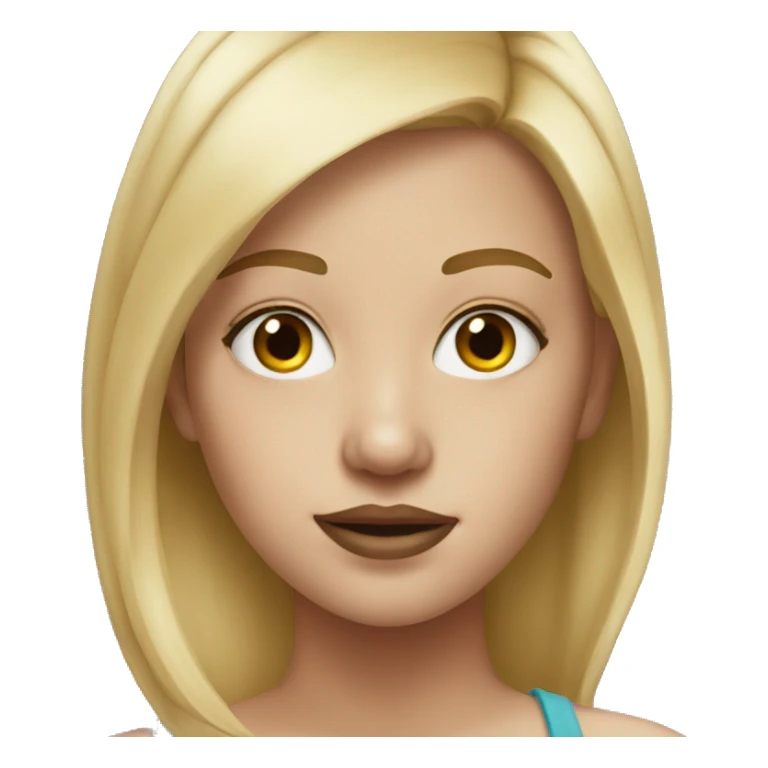 realistic girl portrait with blonde hair sticker