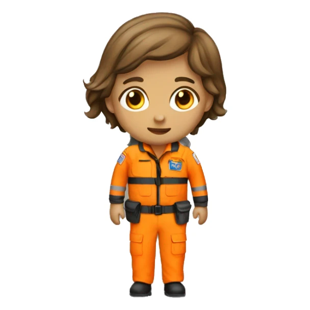 search an rescue personnel orange uniform sticker