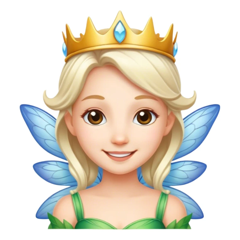 Cute smiling fairy queen with white outline sticker