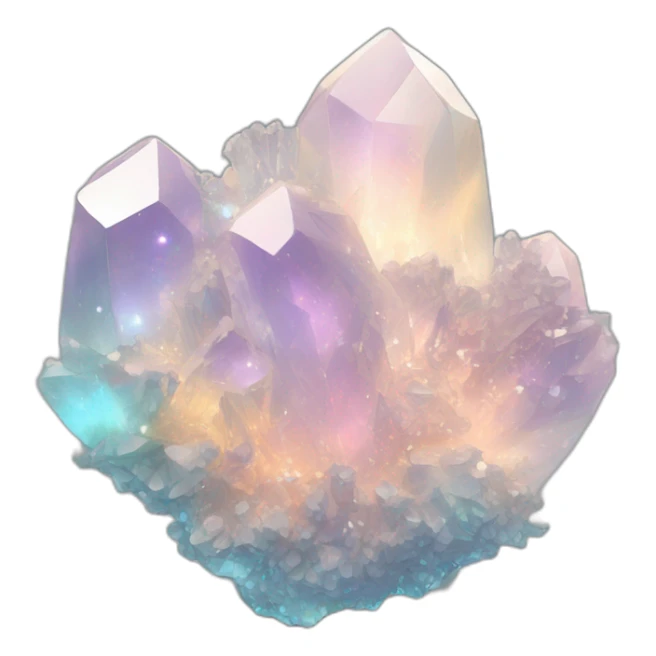 Sparkly glossy Pastel whitish iridescent glass nebula glass crystal cluster sticker