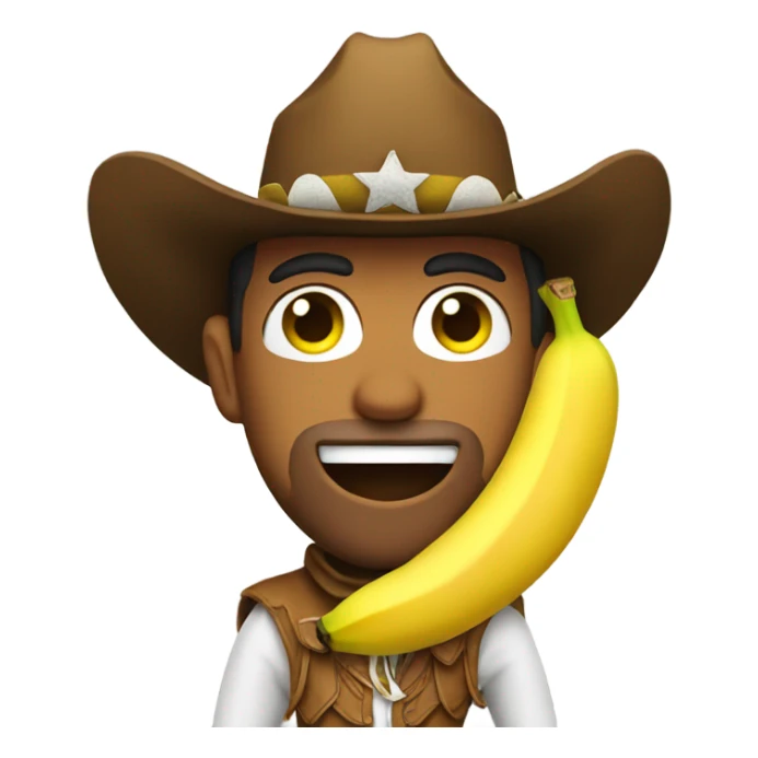 cowboy with banana suit sticker