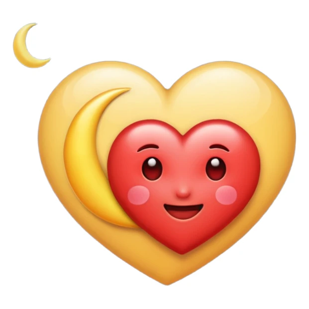 Heart and moon emoji sticker