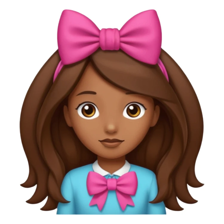 Chica morena, pelo largo castaño y un lazo en la cabeza sticker