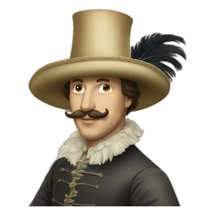 gilles de Binche with his hat made of ostrich feather sticker