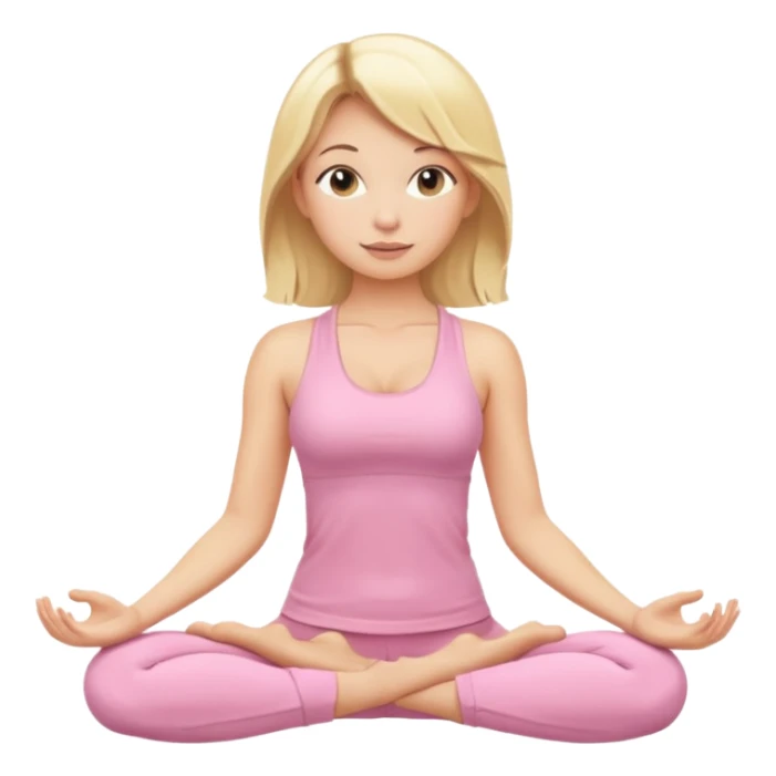 blonde yoga girl light pink clothes n sticker