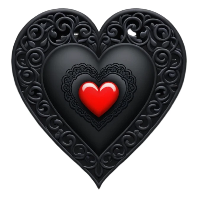 goth themed heart with a black lace shawl sticker