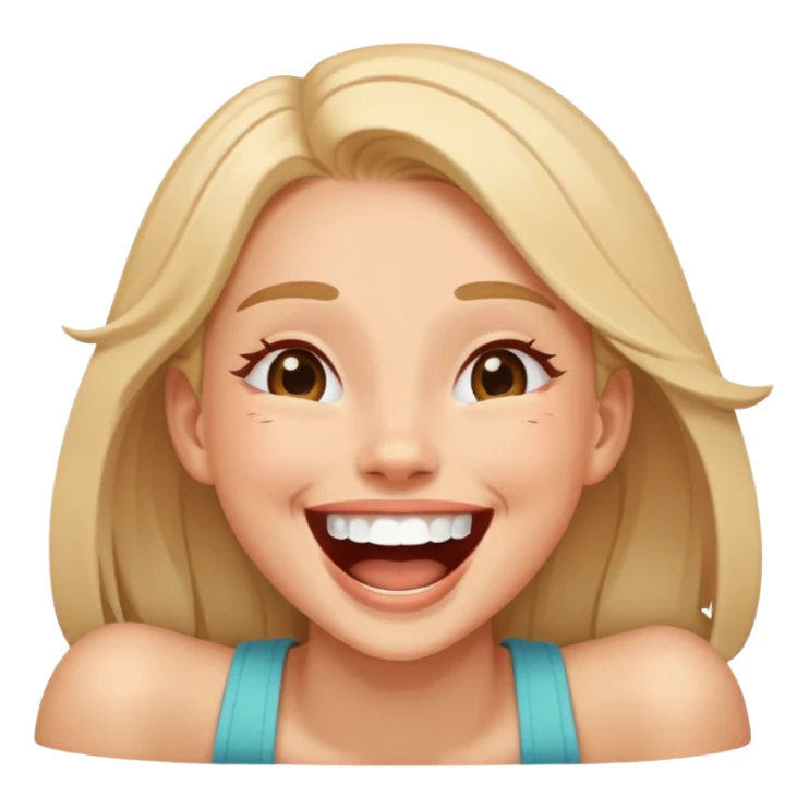 Girl laughing so hard she is on the ground sticker