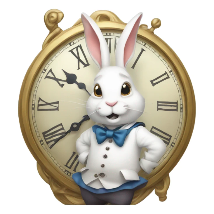 Alice in wonderland white rabbit late clock sticker