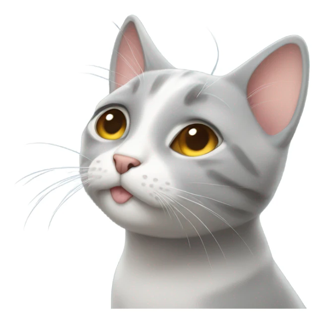 Cat gray eyes blowing out kiss  sticker
