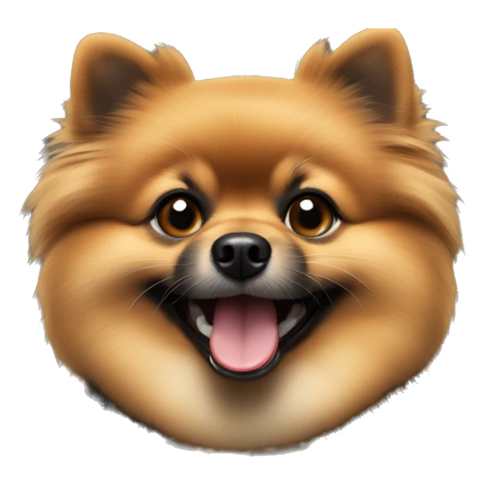 A black and tan Pomeranian, smiling with his tongue out sticker