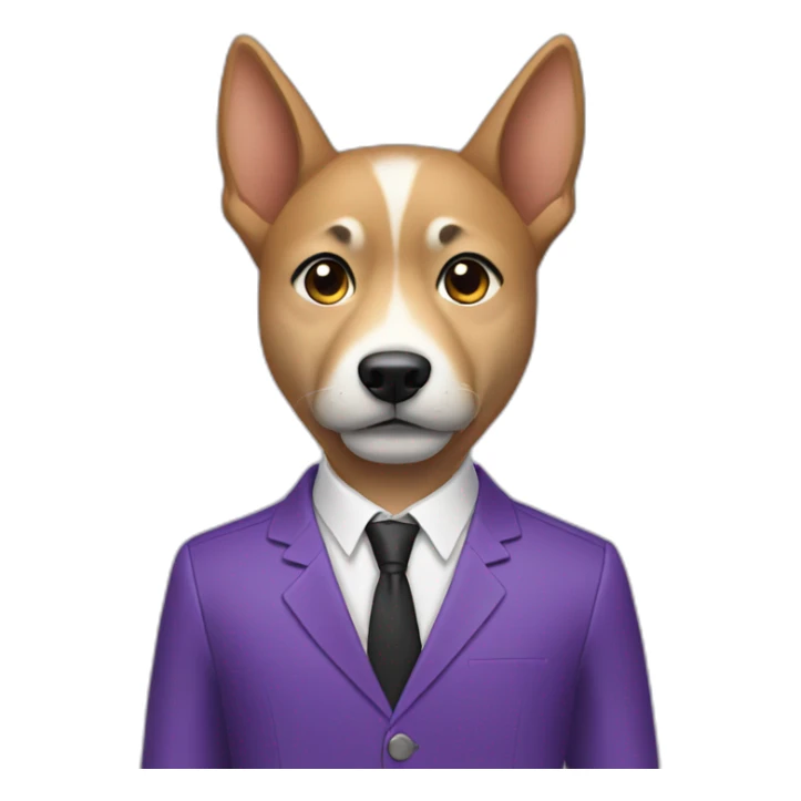 Asian young man with spike dog collar in a purple suit sticker