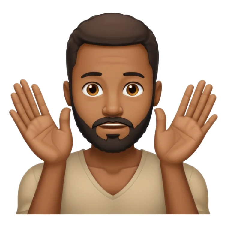 BLACK MAN WITH LOW CUT BEARD SAYING WHO CARES?! MOTIONING HANDS  sticker